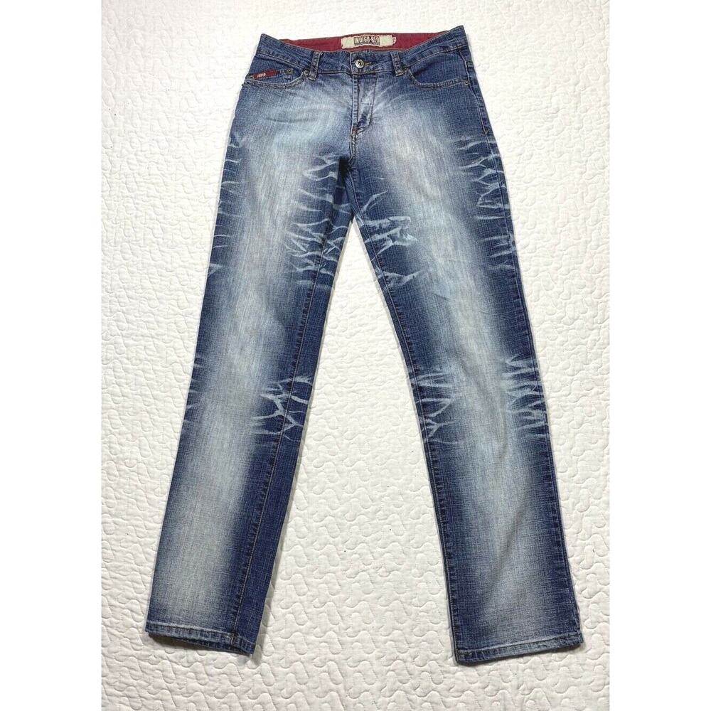 Vintage INDIGO RED Lux Industrial Denim Whiskered Norma Blue Jeans 29